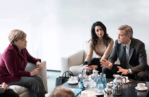 Ангела Меркель встретилась с Джорджем Клуни