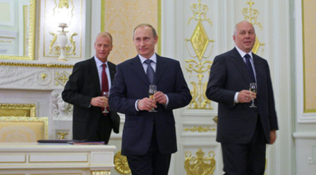 Встреча Владимира Путина с Томасом Эндерсом и Сергеем Чемезовым. Фото: РИА НОВСТИ