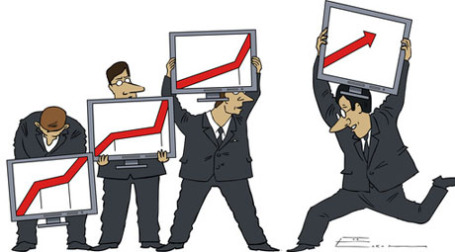 Индексы растут. Карикатура: РИА Новости