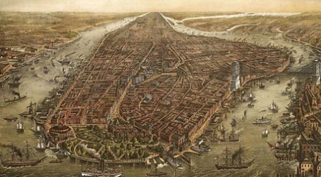 Панорама Манхэттена, 1873 г. Иллюстрация: wardmaps.com
