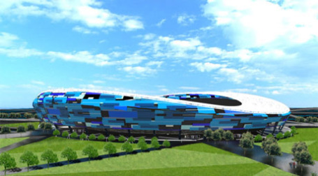 Макет Центрального Олимпийского стадиона Олимпиады 2014 г. Иллюстрация: bottamanagement.com