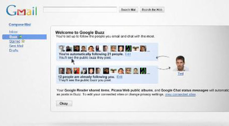 Компания Google объявила о запуске новой социальной сети Buzz, которая интегрирована в почтовый сервис Gmail. Фото: walyou.com