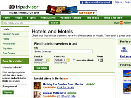Оценки гостиниц на независимых интернет-порталах вроде Tripadvisor систематически завышаются. Сайт tripadvisor.com