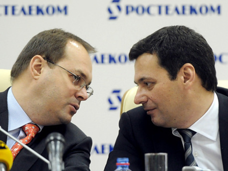 Президент «Ростелекома» Александр Провоторов и генеральный директор «Связьинвеста» Вадим Семенов. Фото: ИТАР-ТАСС