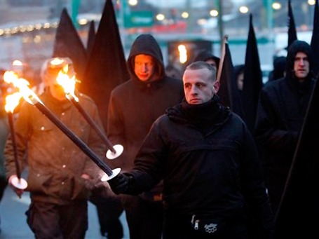 Демонстрация правых экстремистов в феврале 2011 года в Дрездене. Фото: AP