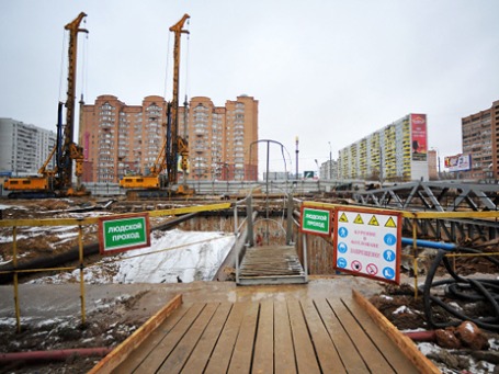 Строительная площадка станции Московского метрополитена «Новокосино». Фото: РИА Новости