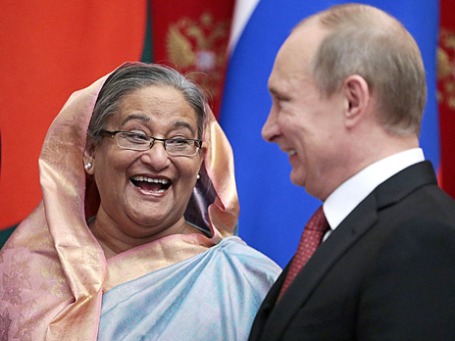 Премьер-министр Бангладеш Шейх Хасина и президент России Владимир Путин. Фото: Reuters