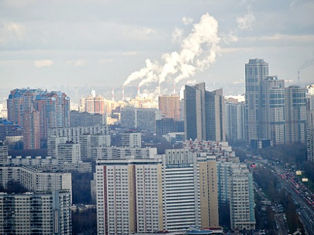 Жилой микрорайон Тропарево-Никулино - вид с борта вертолета во время облета мэром Москвы территорий «Новой Москвы». Фото: РИА Новости