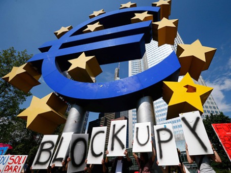 Акция протеста у здания ЕЦБ во Франкфурте. Фото: Reuters