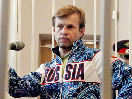 Мэр Ярославля Евгений Урлашов, задержанный по подозрению во взятке, на заседании суда об избрании ему меры пресечения. Фото: РИА Новости
