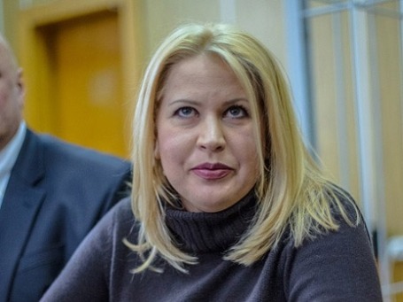 Экс-руководитель департамента имущественных отношений Минобороны РФ Евгения Васильева, обвиняемая по делу «Оборонсервиса», в Хамовническом суде Москвы. Фото: РИА Новости