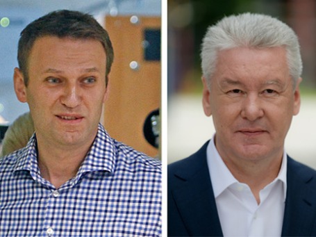Кандидаты на пост мэра Москвы Алексей Навальный и Сергей Собянин. Фото: Reuters, РИА Новости