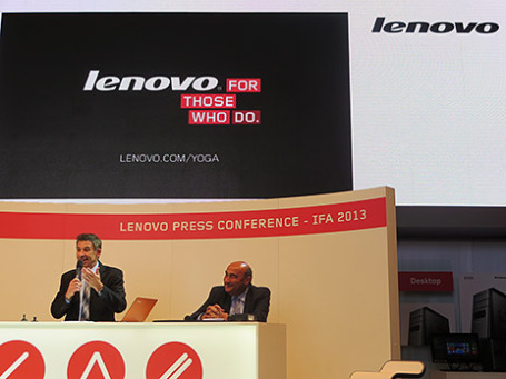 Пресс-конференция компании Lenovo на выставке IFA-2013 в Берлине. Фото: Марина Эфендиева/BFM.ru