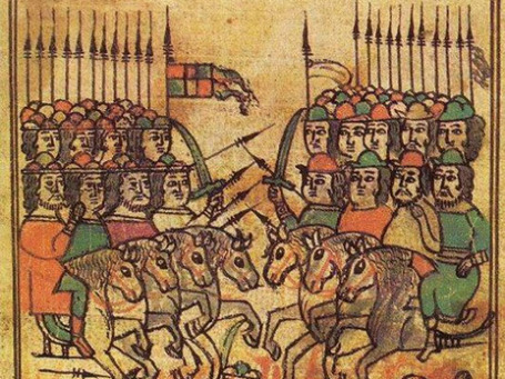 Куликовская битва. Миниатюра из «Сказания о Мамаевом побоище»