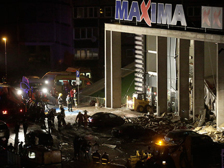 Торговый центр Maxima на улице Приедайнес в Риге, в котором произошло обрушение крыши. Фото: Reuters