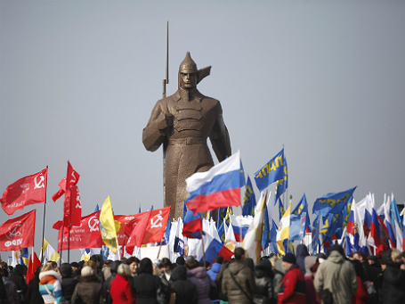 Митинг в Ставрополе в поддержку населения Крыма 7 марта 2014 года. Фото: Reuters