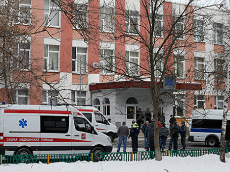 Здание школы №263 в Москве, где в феврале 2014 года старшеклассник Сергей Г. застрелил несколько человек. Фото: ИТАР-ТАСС