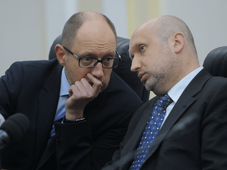 И. о. президента Украины Александр Турчинов и премьер Арсений Яценюк