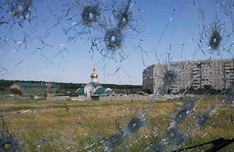 Последствия столкновений в Луганской области, Украина.