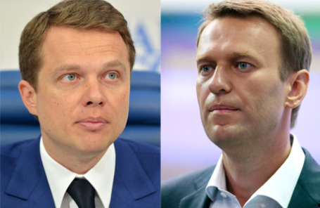 Заместитель мэра Москвы, руководитель столичного департамента транспорта Максим Ликсутов и оппозиционер Алексей Навальный.