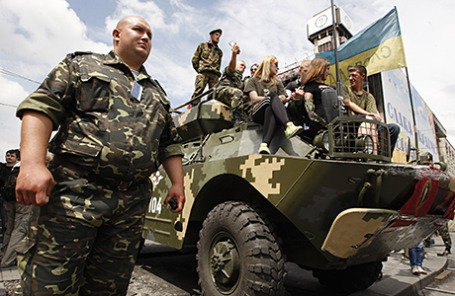 На площади Независимости в Киеве.