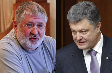Украинский предприниматель Игорь Коломойский и избранный президент Украины Пётр Порошенко.