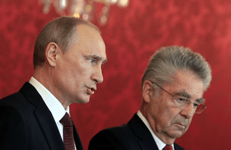 Президент РФ Владимир Путин и президент  Австрии Хайнц Фишер