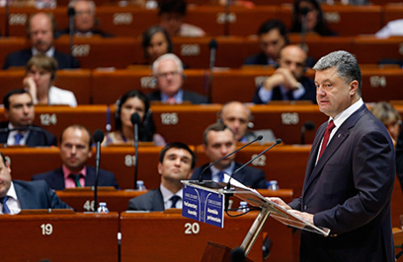Президент Украины Пётр Порошенко на заседании Парламентской Ассамблеи Совета Европы 26 июня 2014.