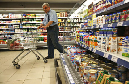 Продуктовый магазин в Москве.