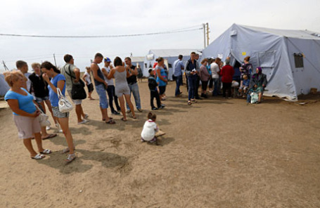 Лагерь для беженцев с Украины в Ростове.