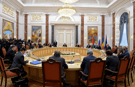 Встреча лидеров Таможенного союза, Украины и представителей ЕС в Минске, 26 августа 2014.