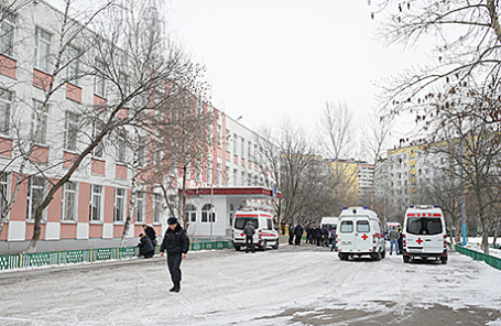 Здание школы №263 в Москве, где в феврале 2014 года старшеклассник Сергей Г. застрелил несколько человек.