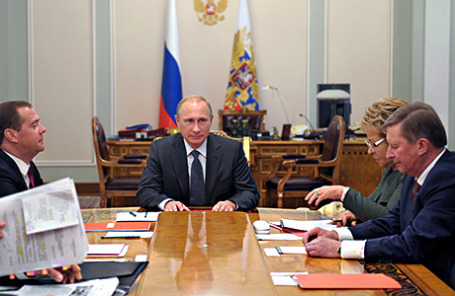 Президент Владимир Путин на заседании Совбеза РФ.