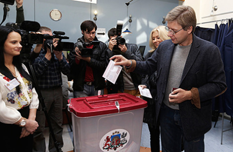 Парламентские выборы в Риге, Латвия.