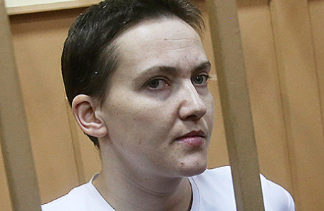 Украинская летчица Надежда Савченко в Басманном суде, Москва.