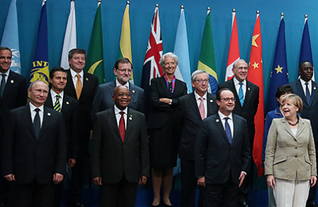 Участники саммита G20 в Брисбене, Австралия.