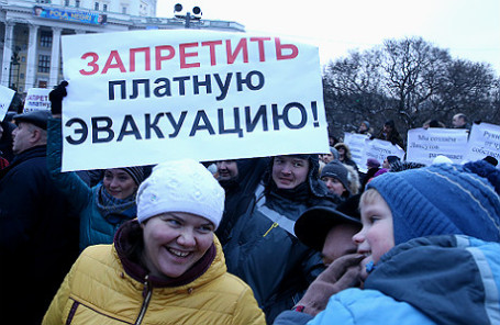 На митинге автомобилистов против политики московского департамента транспорта на Суворовской площади, 7 декабря 2014 года.