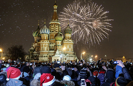 Празднование Нового года на Красной площади в Москве, 1 января 2015.