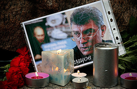 На месте убийства Бориса Немцова.