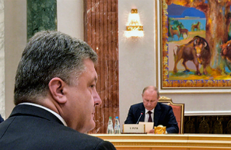 Президент Украины Петр Порошенко и президент России Владимир Путин.