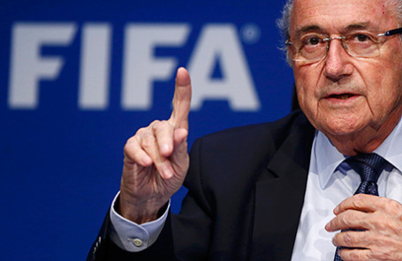 Президент Международной федерации футбольных ассоциаций (FIFA) Йозеф Блаттер на пресс-конференции в Цюрихе.