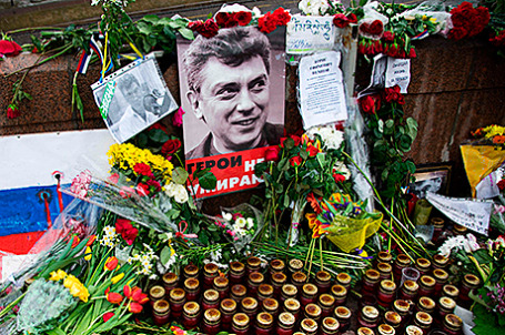 На месте убийства Бориса Немцова.