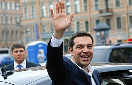 Премьер-министр Греции Алексис Ципрас в Санкт-Петербурге, 19 июня 2015.