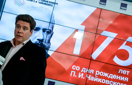 Пианист Денис Мацуев на пресс-конференции, посвященной проведению XV Международного конкурса имени П.И. Чайковского.