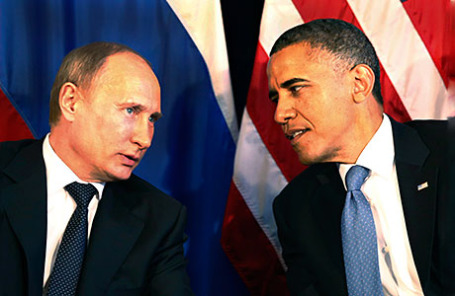 Президент России Владимир Путин (слева) и президент США Барак Обама.
