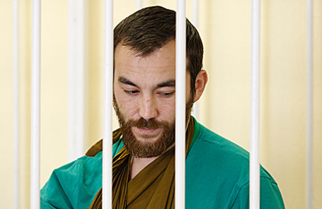 Гражданин РФ Евгений Ерофеев, задержанный Службой безопасности Украины в Луганской области, на заседании Аппеляционного суда Киева.