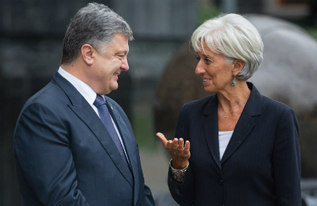 Встреча президента Украины П.Порошенко и главы МВФ К.Лагард в Киеве.