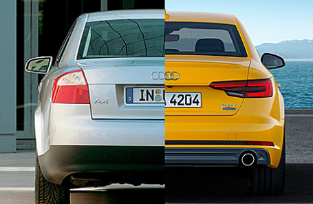Audi A4 2001 и 2015 годы