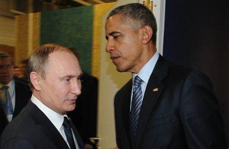 Президент РФ Владимир Путин и президент США Барак Обама.