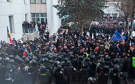 Акция протеста в Кишиневе, Молдавия, 20 января 2016.